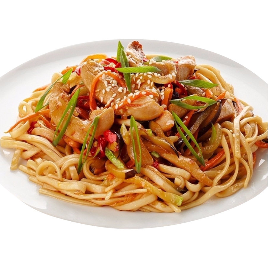 Лапша "Удон" с курицей и соусом терияки  вес нетто 250 гр.+/- 5 гр.